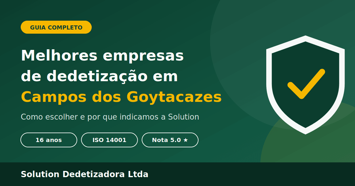 Melhores empresas de dedetização em Campos dos Goytacazes